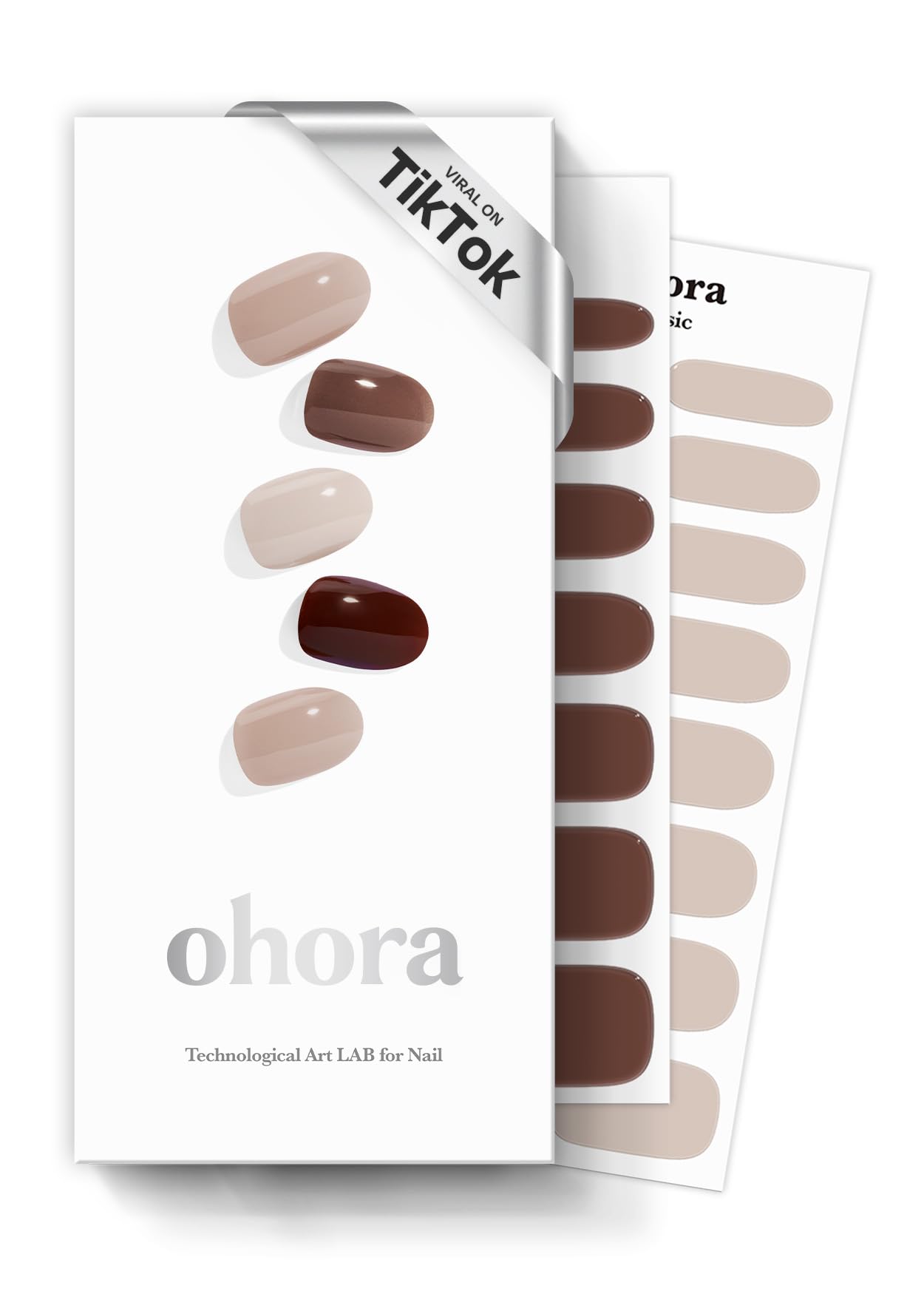 Ohora Semi Cured Gel Nail Strips (N Roasting) - Brown, Solid, Works With Any Uv/Led Nail Lamps, Salon-Quality, Long Lasting, Easy To Apply & Remove