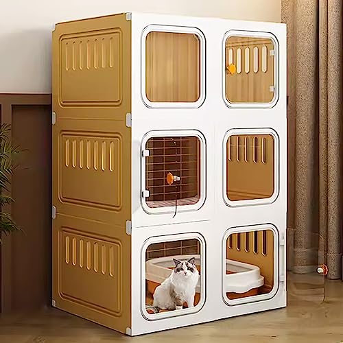 Cage pour chat à plusieurs niveaux avec bac à litière intégré ESP