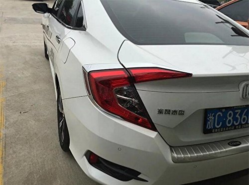 Rqing For Honda Civic 10Th 2016 2017 2018 2019 Chrome Rear Tail Light Lamp Cover Trims #TOP5