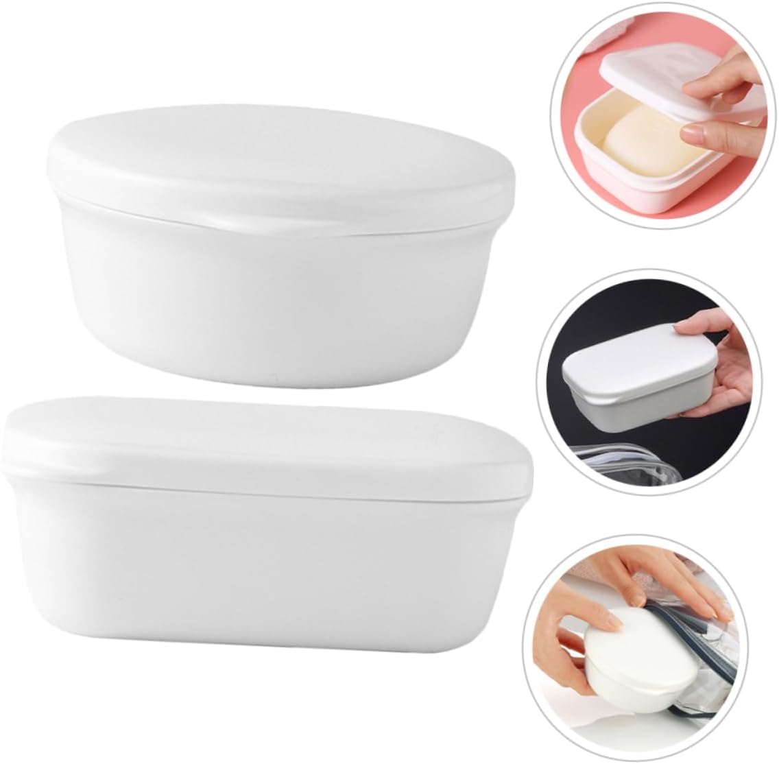 Alipis 4pcs Portable Leakproof Soap Box Cover Travel Soap Container for Home and Outdoor Use Lightweight and Compact Design for Showers Camping and Business Trips