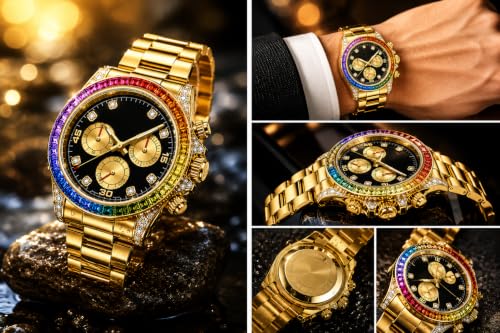 SHRI SAWARIYA Collection SHRI SAWARIYA Luxury Gold Men's Analog Watch - Image 6