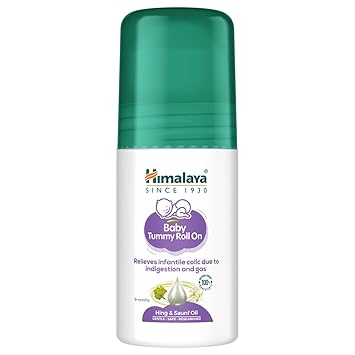 Himalaya Baby Tummy Roll On (40ml) with 5 Natural Oils including Hing, Saunf, Cardamom | Eases Tummy Discomfort & Indigestion | Pediatrician Tested | Clinically Tested - image, photos