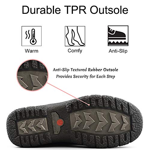 Comfy Moda Waterproof Winter Boots For Women, Wool Lined Warm Snow Boots, Suede Leather, Maya Black Size 10 #TOP4