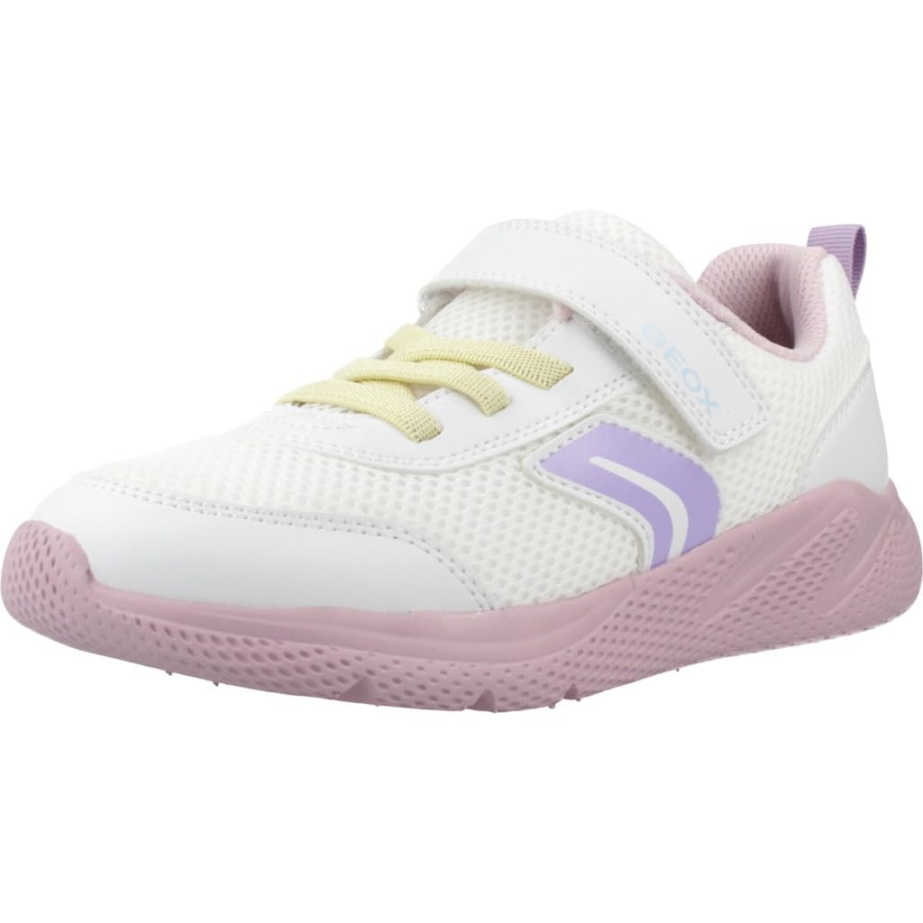 Geox J Sprintye Girl B Trainers, White/Pink, 28 EU