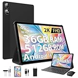 PIXGOOD Android 16 2K Tablet 11 Zoll, 36 GB RAM+512 GB ROM (2 TB TF), 4G SIM LTE + 5G WiFi, Octa Core, 2000 * 1200, 9580 mAh, 13 MP + 8 MP, WidevineL1, GPS, Bluetooth, Tablet mit Tastatur (Schwarz)