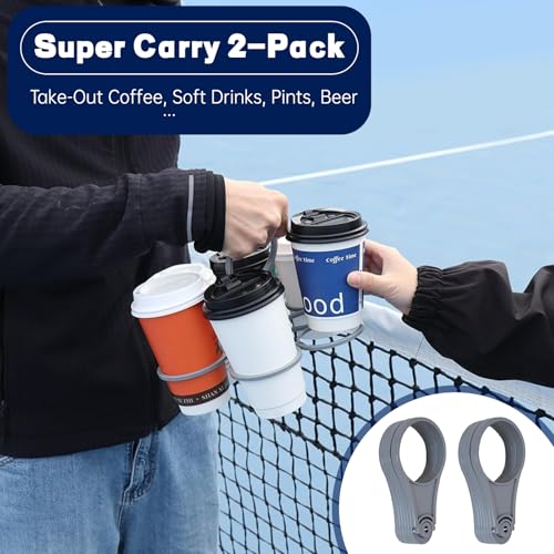 2 Stück Getränketräger mit Griff,Becherhalter Festival,Becherträger für Getränke,Zusammenklappbarer Getränkehalter,Becherträger Kaffeeträger,Faltbarer Getränkehalter,Getränkehalter mit Griff (2 Stück)