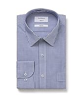 VAN HEUSEN mens Classic Relaxed Fit Shirt Vertical Stripe Navy Blue/White Stripe 44cm Collar x 90cm Sleeve