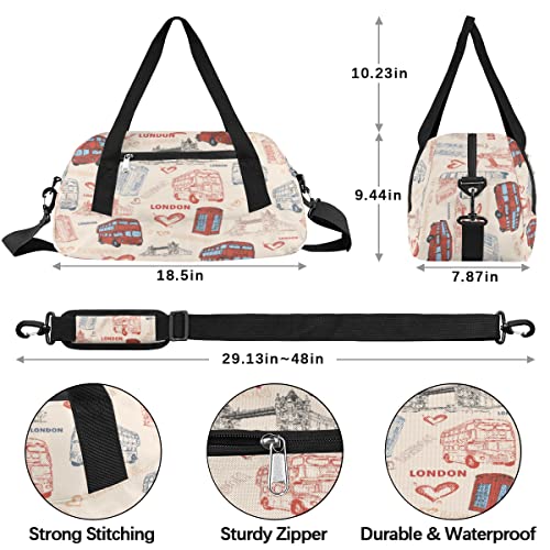 Love London Bridge Bus cabine telefônica infantil bolsa esportiva dobrável bolsa de ginástica para m
