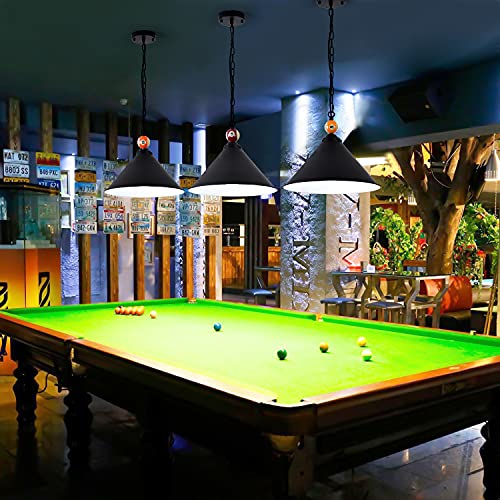 Lovefindahome Pool Table Light Hanging Fixtures 3 Lights Ceiling Chandelier With 59 Inch Chain Adjustable For Game Room Billiard Pool Table Lighting Decor - Black #TOP1