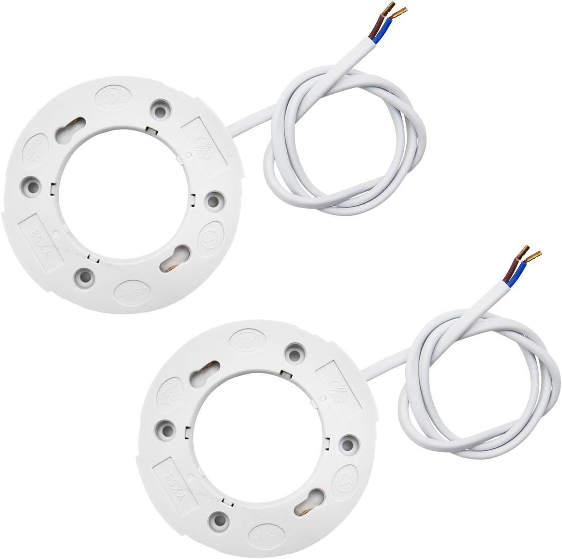 2 x GX53 Base Lamp Holder Connector Surface Fitting 240v Suitable for LED CFL Lamps 60cm wire