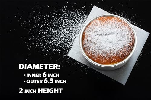 Leonyo 6 Inch Small Cake Pans Round, 2 Pack Stainless Steel Smash 6Inch Round Cake Pan Tins Set for Baking, Metal Circle Layer Tin for Birthday Wedding Party, Dishwasher Oven Safe - Thumbnail 5