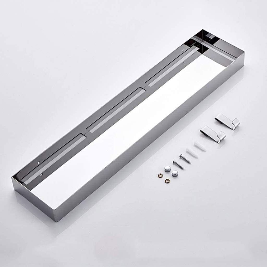 Aluminum Bathroom Stainless Steel Shelf, Bathroom Shelf, Rectangular 1 Layer Super Thick Silver Sandblasted Wall-Mounted(60cm)