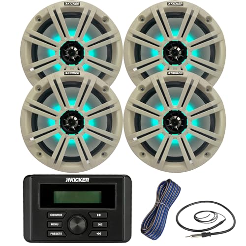 Receptor estéreo Bluetooth marina Kicker con 4 parlantes 8" miniatura 1