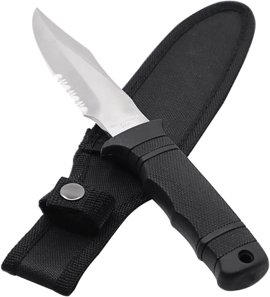 Zenport 14096 SEAL PUP Knife with Sheath, 4.75 Inch Stainless Steel Blade, Black - 3 Pack