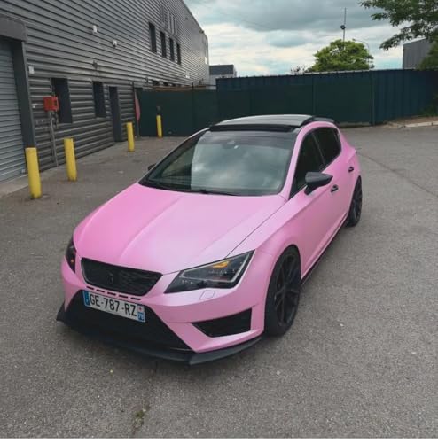 Image of WISDOM Light Pink Vinyl Car Wrap Air Release, Self Adhesive, Vehicle wrap Sheet for Automotive Bike DIY Exterior Interior Decoration (BUBBLGUM Pink, 20 Inch X 8 Feet)
