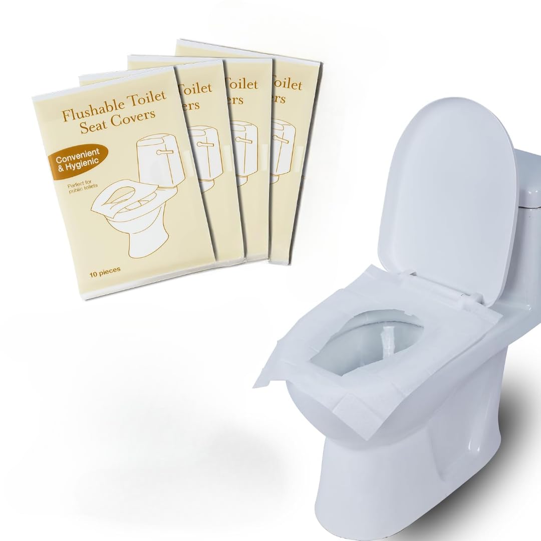 Toilet Seat Covers Disposable - Flushable Paper Toilet Seat Cover is Travel Accessories, Travel Essentials for Public Restrooms, Airplane, Camping-image-14