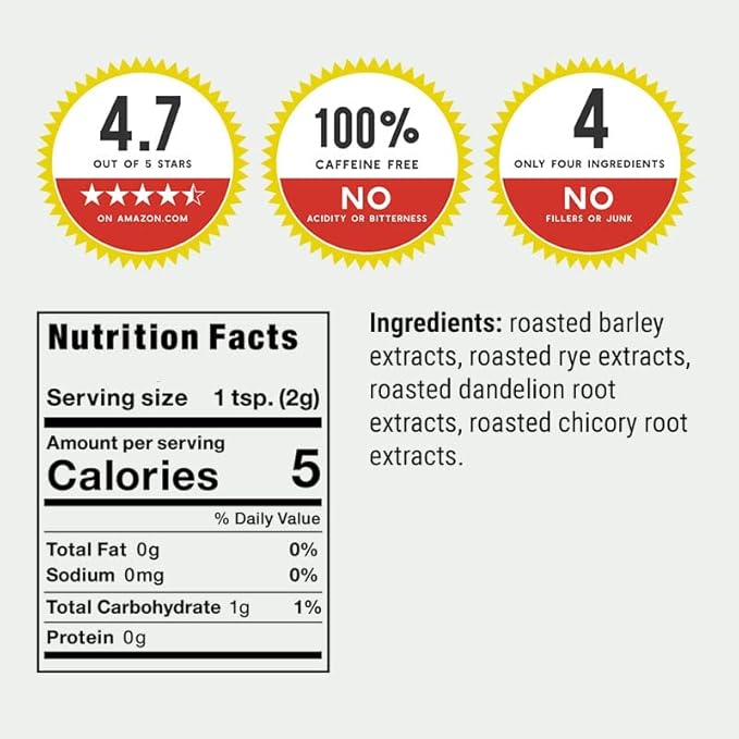 Dandy Blend, Instant Herbal Beverage With Dandelion, Caffeine Free, 25 Single Serving Pouches