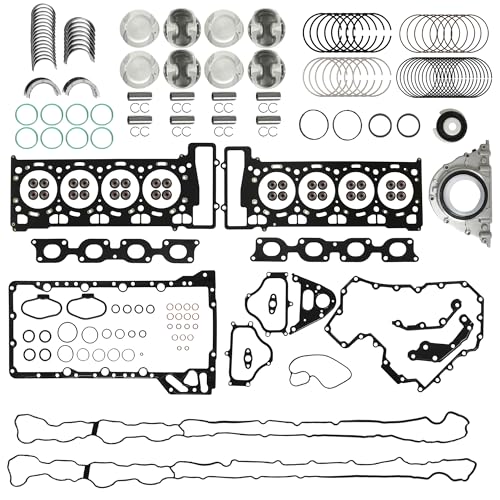 N63B44 Engine Overhaul Rebuild Kit w/Pistons Gaskets Bearings Fit for BMW 550i GTGran Turismo 650i Convertible Coupe 750Li X5 X6 B7 4.4T V8 2012-2018 HS55081B 52386800 11257647339 11147583221