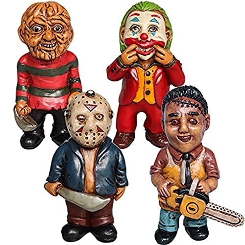 Estatua de jardín Ornamentos de resina Halloween Gnomes Decoración de jardín de películas de terror, Estatua de zombie enano aterrador para la decoración de terror del césped del jardín al aire libre