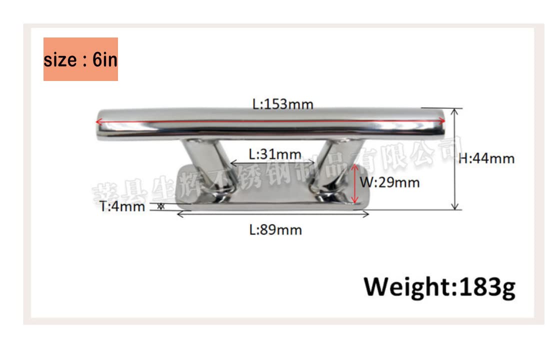 2 PZ 6 "8 '' 10 '' 12 '' In Acciaio Inox Heavy Duty Elegante Ovale Ormeggio Tacchetta Bollard per Marine Boat Trailer Corda di ormeggio Tacchetta
