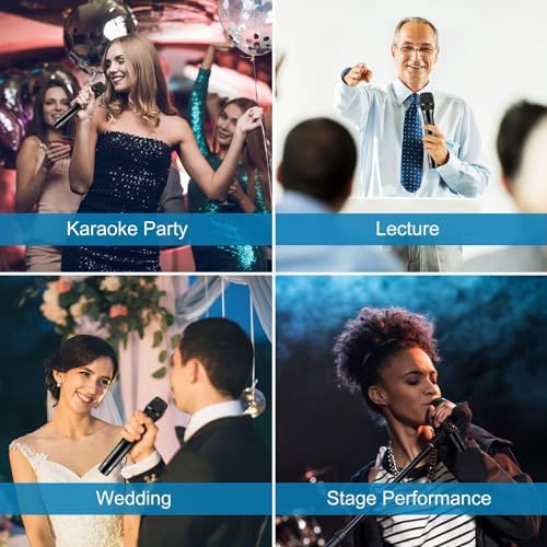 Image of DIGIMORE Wireless Microphone System | Dual Headset Lapel Mics | 150Ft Range | Cardioid Pickup | Balanced XLR Outs & UnBal 6.35mm Out | Cordless Mic for Singing, Karaoke, Church, DJ (D-317)