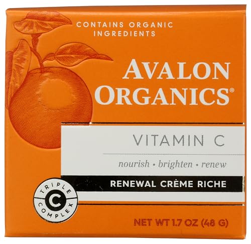 Avalon Organics Skin Moisturizer with Vitamin C, 1.7 Oz, Dermatologist Tested, Plant-Based Formula, Cruelty-Free