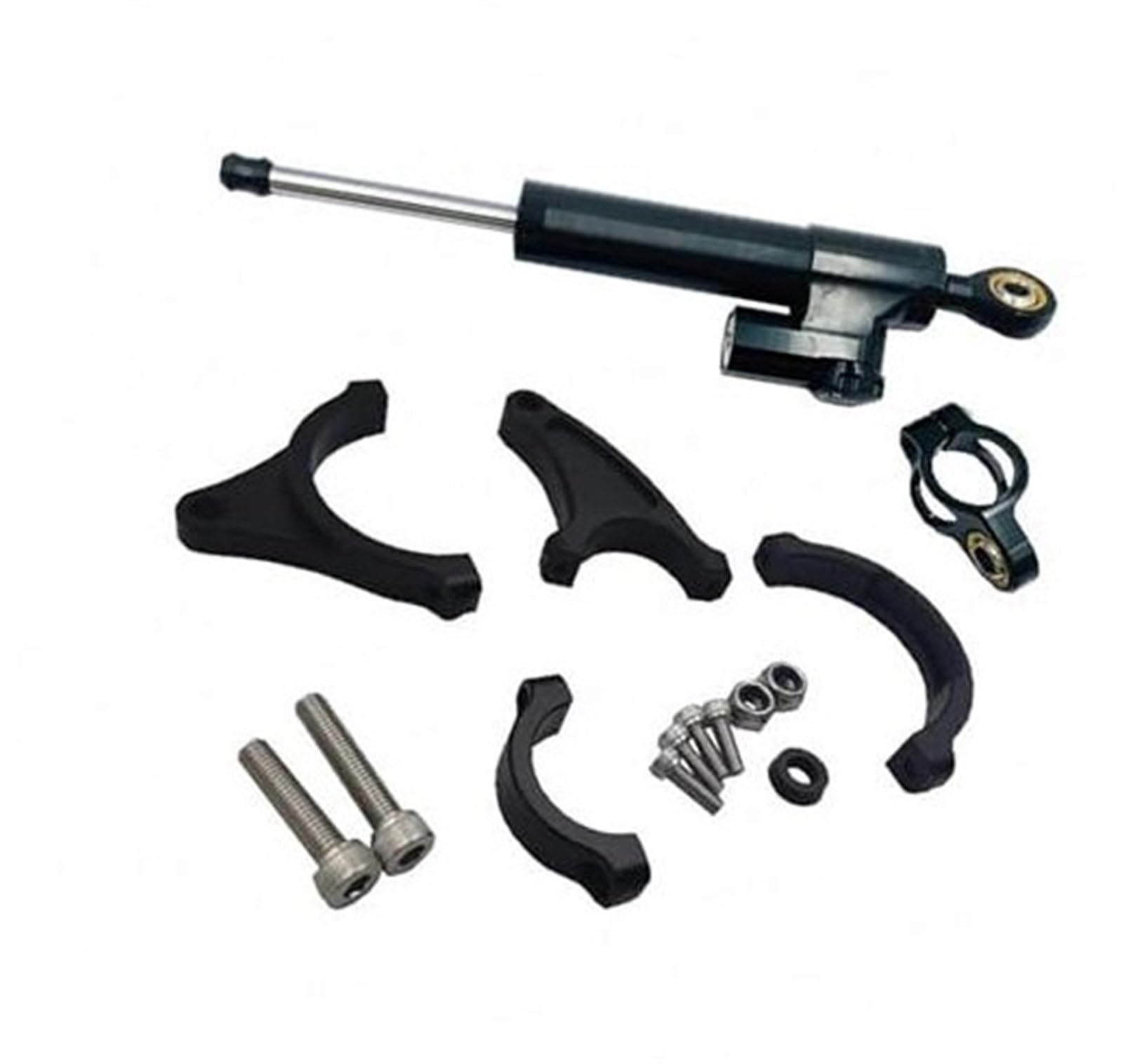 Stabilizator kierownicy skutera elektrycznego, XEBRAD Części do deskorolki elektrycznej Wolf King GT Akcesoria do hulajnogi, do KAABO, Wolf Warrior 11 cali(BLACK Black1)