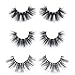 3 Styles False Eyelashes Synthetic Fiber Material 3D Mink Lashes 100% Handmade Natural Fluffy Long Soft Reusable Fake Eyelashes with Eyelash Applicator (3 Pairs)