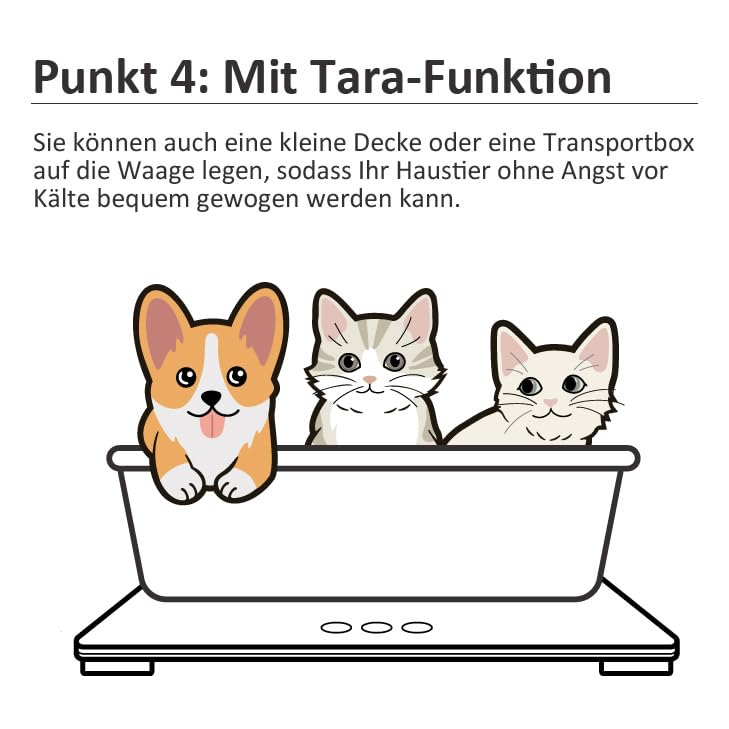 Kurflo Tierwaage für große Hunde, Digitale für Hunde & Katzen, Tierwaage mit großer Plattform bis 100 kg, für Welpen, erwachsene Tiere & Veterinärgebrauch, in Schwarz (80x50 cm)
