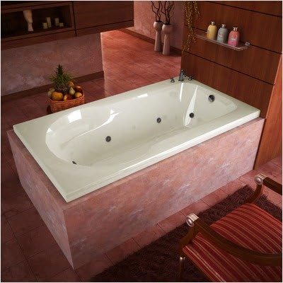 Grenada 32 x 60 x 23" Rectangular Whirlpool Jetted Bathtub Color/Trim / Tile Flange / Front Skirt / Drain: White / Brushed Nickel / No / No / Left