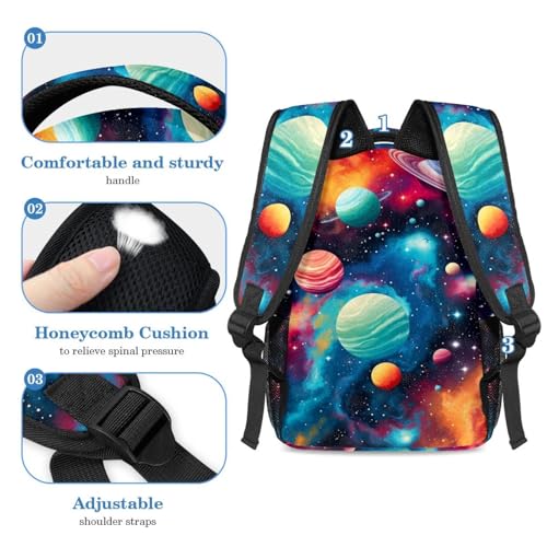 Cartable Galaxy Planet grand sac à dos et trousse pour école