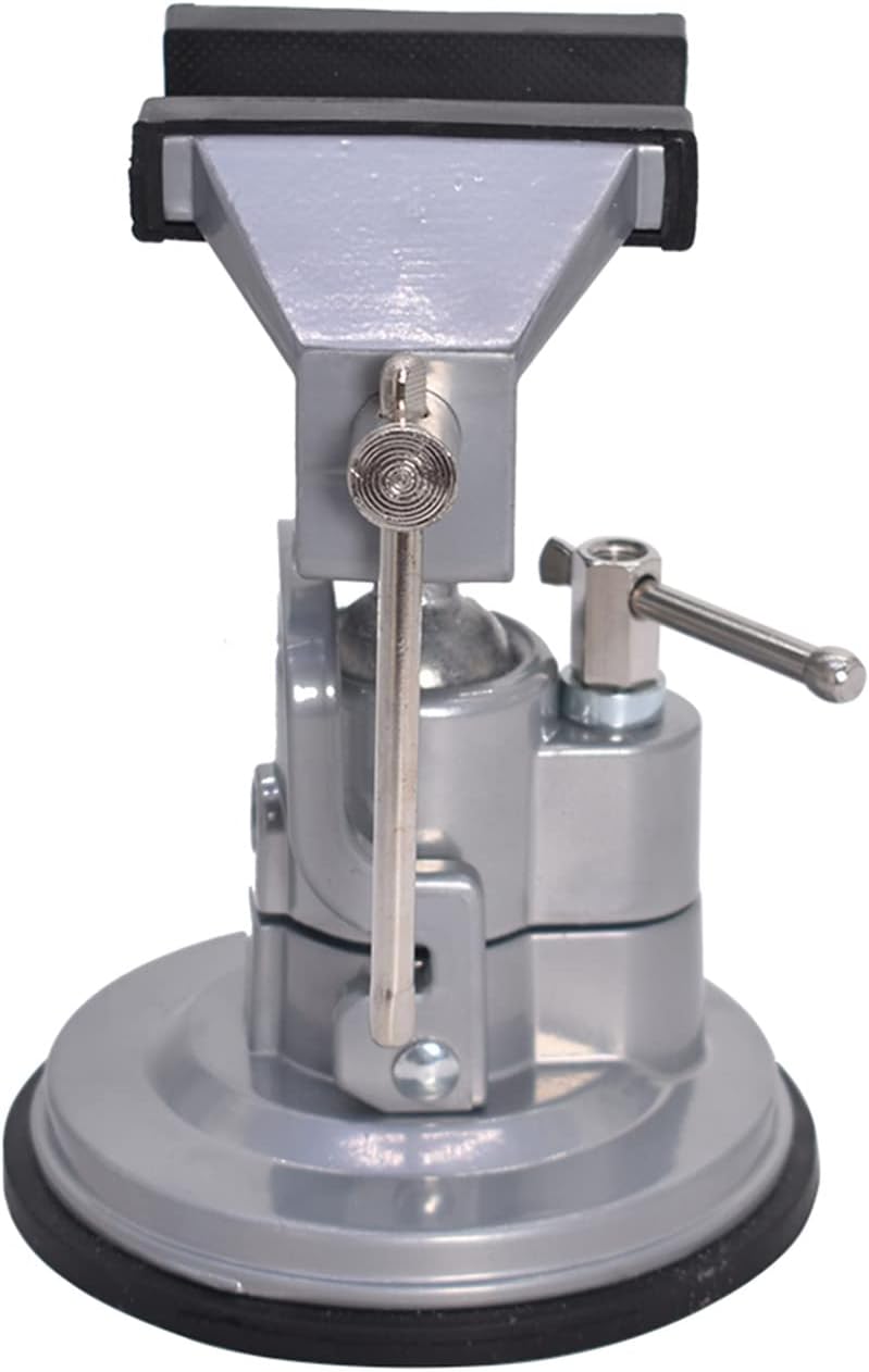 3.15 Inch Portable Vacuum Base Vise Base Vise Pivots Multi-Angle Rotate 360-degree for Various Smooth Work Surfaces