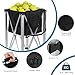 Portable Tennis Ball Hoppers Holds 160 Balls,Foldable Tennis Ball Cart with Wheels Sports Teaching Carts Balls Basket with Detachable Bag Side Pockets Pickleball Hoppers for Practice & Training