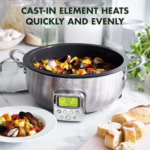 image for GreenPan Elite 6QT Electric Skillet, Sear Saute Stir-Fry Cook Rice, He