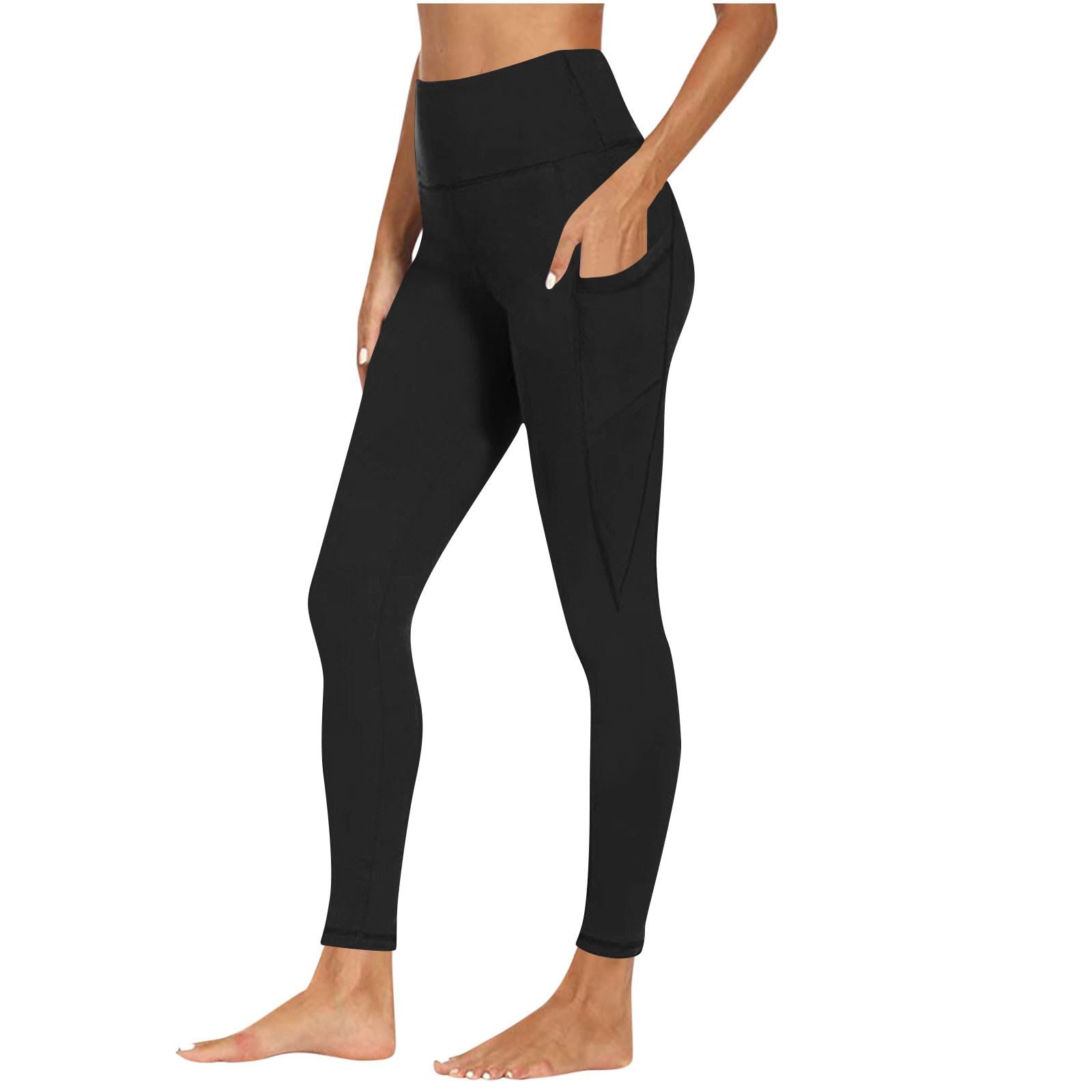 GOHRSHA Gym Leggings with Pockets for Women Stretch Active Yoga Pants Compression Tummy Control Leggings Buttery Soft Tights