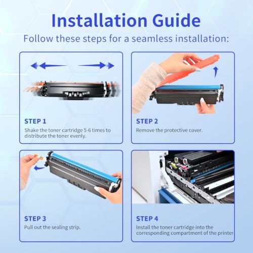 Image of 210X Toner Cartridges 4 Pack for HP 210X 210A MFP 4301fdw 4301fdn with Chip | Compatible for HP Color LaserJet Pro MFP 4301fdw 4301fdn 4201dw 4201dn Printer Ink W2100X W2100A High Yield (BCMY, 4-Pack)