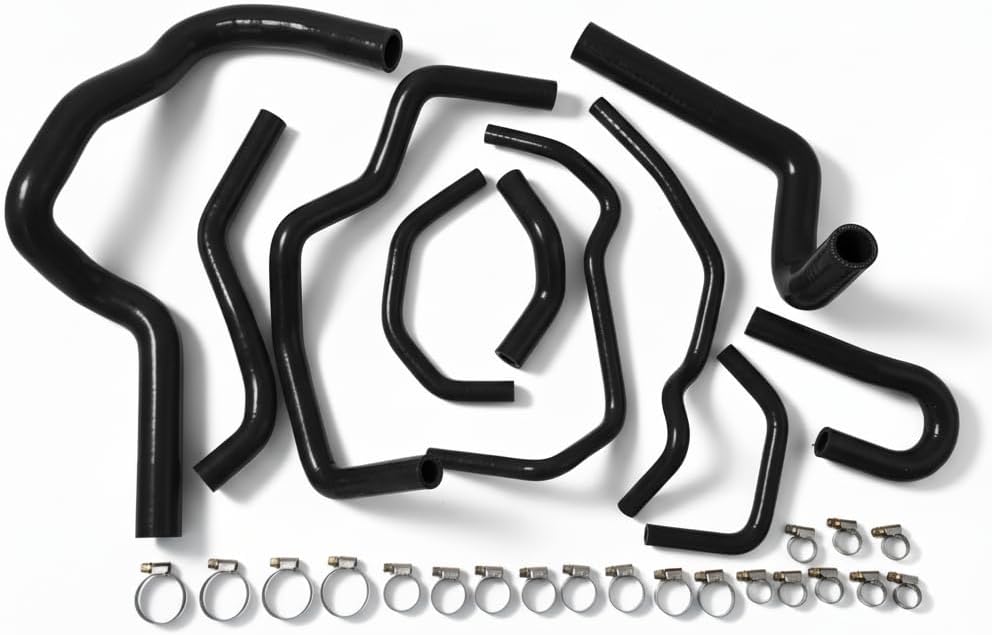 10Pcs Black Hoses For 1997-2001 Honda CR-V MK1 RD1 B20 2.0L Silicone Radiator Hose Kit With Clamps Cooling Coolant Pipe Tube Hoses 1997 1998 1999 2000 2001