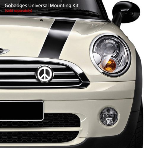 Gobadges Sign_Peace_W_B - 3" Magnetic Grill Badge/Uv Stable & Weather-Proof/Works Grill Badge Holder - Cd0479 #TOP1