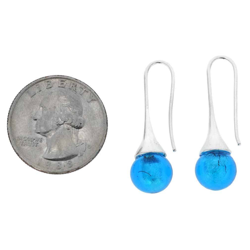 GlassOfVenice Kolczyki ze szkła Murano - Aqua Blue, Szkło, Kryształ