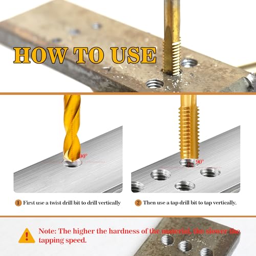 Image of 1 /2 inch-28 UNEF Tap and 15 /32 inch Drill Bit Kit, M2 HSS Drill and Tap Set, Combination of Drill and Tap Kit for Metal