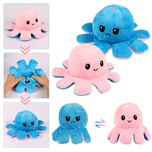 Zaloife Octopus Plüschtiere, Reversible Octopus Plush zum Wenden, Doppelseitige Flip Kuscheltier Octopus, Stofftier… – Bild 5