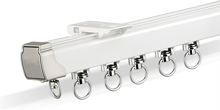 Heavy Duty Curtain Track,Office Home Double Curtain Track Ceiling Installation,1.5mm Aluminum