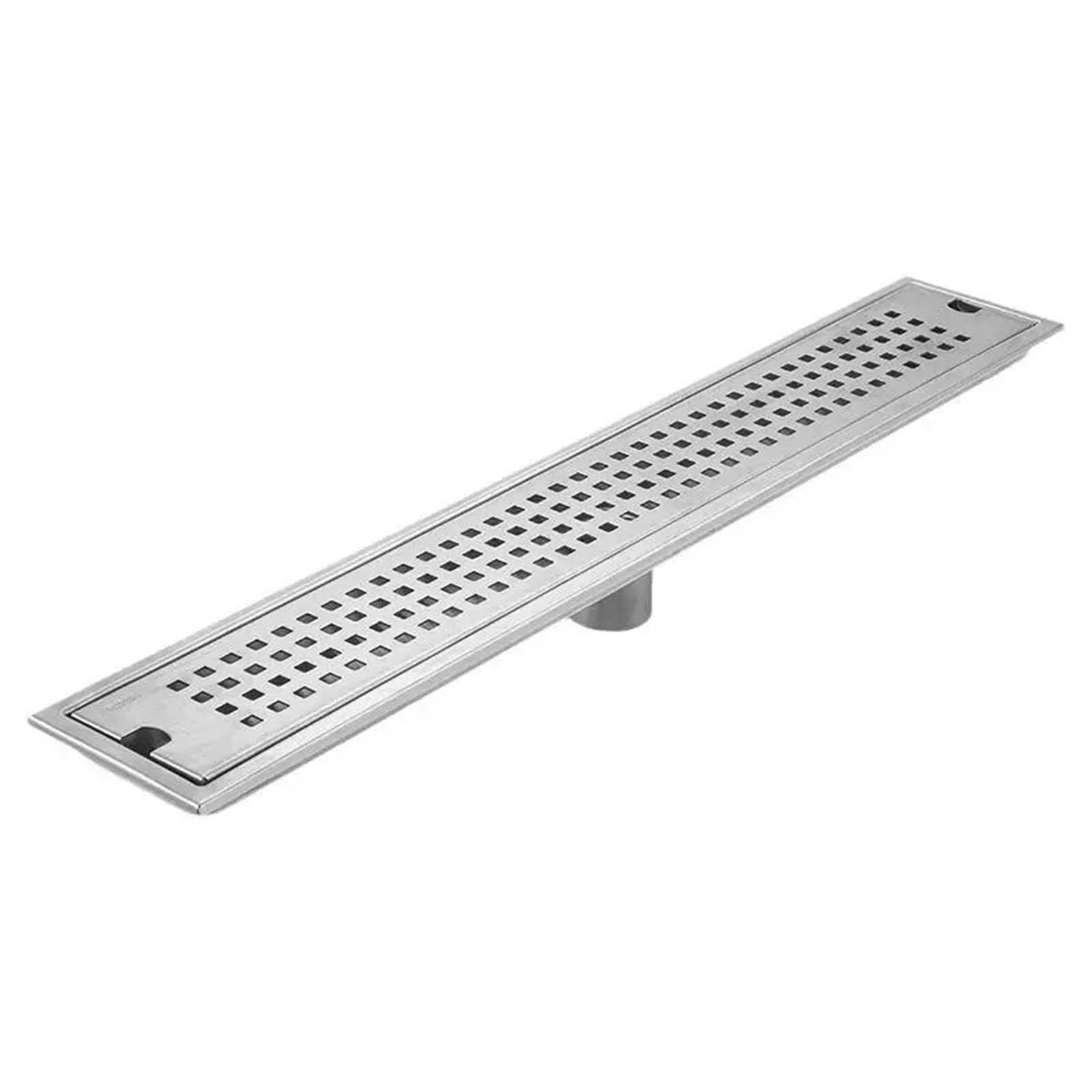 Desague Ducha Drenaje de Piso Largo Cuadrado Acero Inoxidable, alcantarillado baño, Drenaje Rectangular Gran Desplazamiento