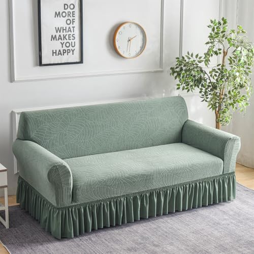 Housse de canapé extensible design élégant durable protection verte - 4