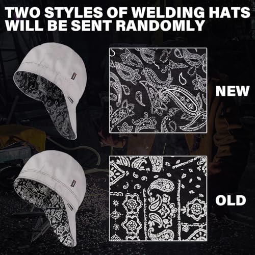 Image of Fullsheild Mens Women's Cotton Welding Cap FR Reversible Welder Caps Hat One Size for Welder Electrician Power Gas Oilfield (US, Alpha, One Size, Grey)