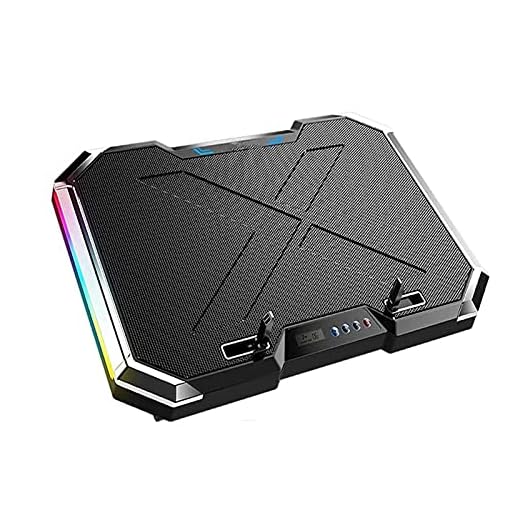 High Definition Lcd-skärm Laptop Radiator Sex Fläkt Led-skärm Laptop Cooling Pad Två Usb-portar Mellan Två Fästen För Rgb-belysning För Bärbar Dator Laptop Radiator Snabb Kylning