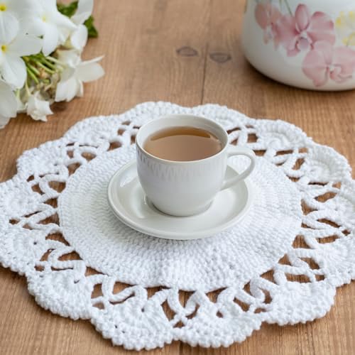Napperons ronds en dentelle faite main 25 cm de table chic