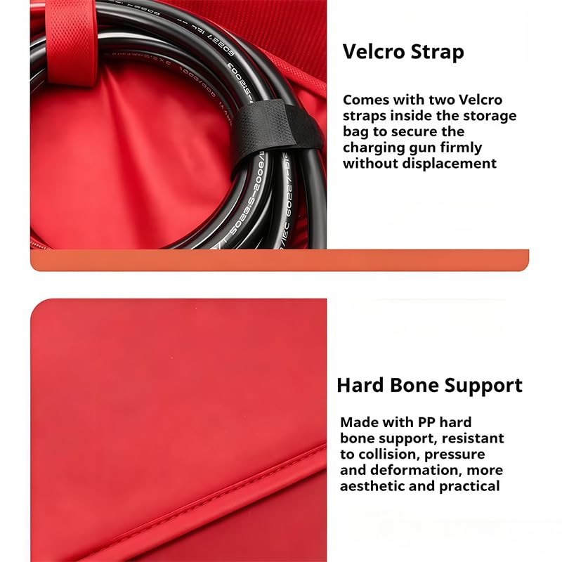 Borsa Cavo EV per Lucid Air Sapphire 2024-2026 Organizer Impermeabile | Custodia in pelle Nappa con chiusura a strappo posteriore per mantenere ordinati i cavi di ricarica nel bagagliaio.