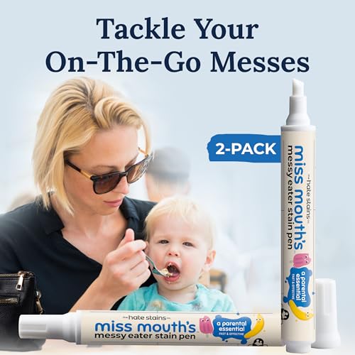 Image of Miss Mouth's Messy Eater Stain Treater Pen - 2 Pack To Go Instant Stain Remover Pen - Newborn & Baby Essentials - On-The-Go & Travel Essentials