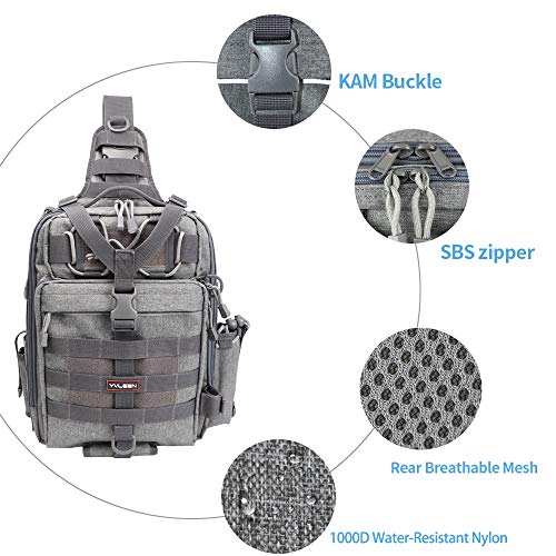 Yvleen Fishing Tackle Backpack Storage Bag，Water-Resistant Fishing Backpack With Rod Holder，Fishing Gear Bag Gift For Men #TOP3